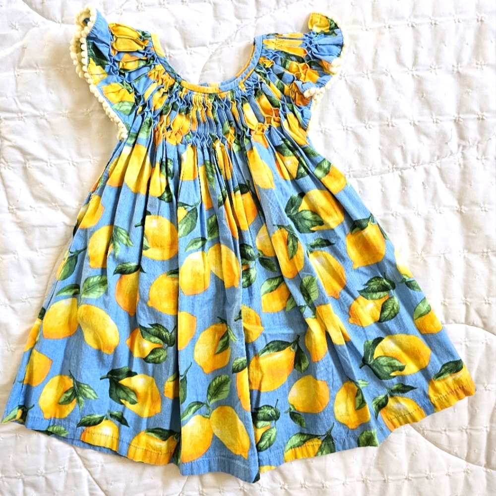 Girl USED dress 100% cotton made in Brazil Casa de Abelha size 2, fits up to 4